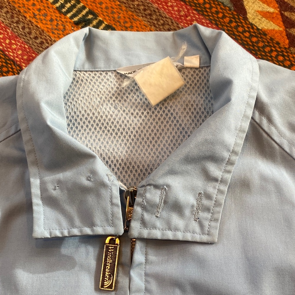 80s Baby Blue Windbreaker Jacket - Picture 2 of 7